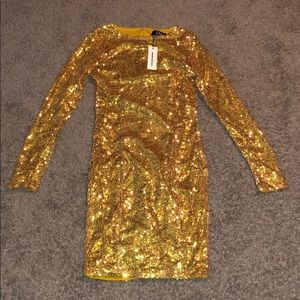 Gold sequins dress